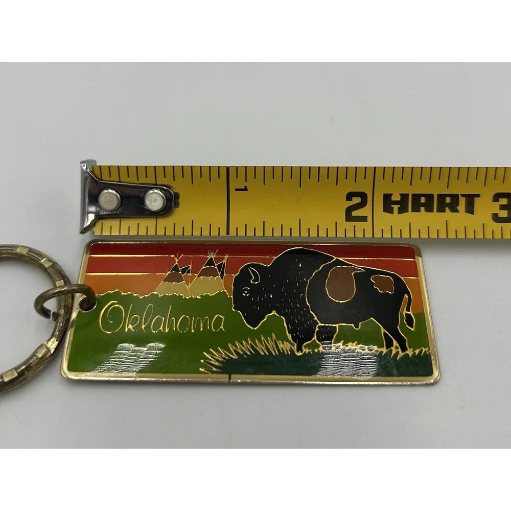 Vintage Oklahoma Buffalo Keyring Keychain‎